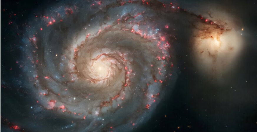 The Whirlpool Galaxy, M51, is a spiral galaxy located 31 million light-years away. Credit: NASA
