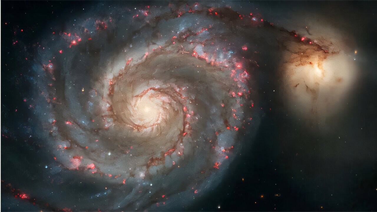 The Whirlpool Galaxy, M51, is a spiral galaxy located 31 million light-years away. Credit: NASA