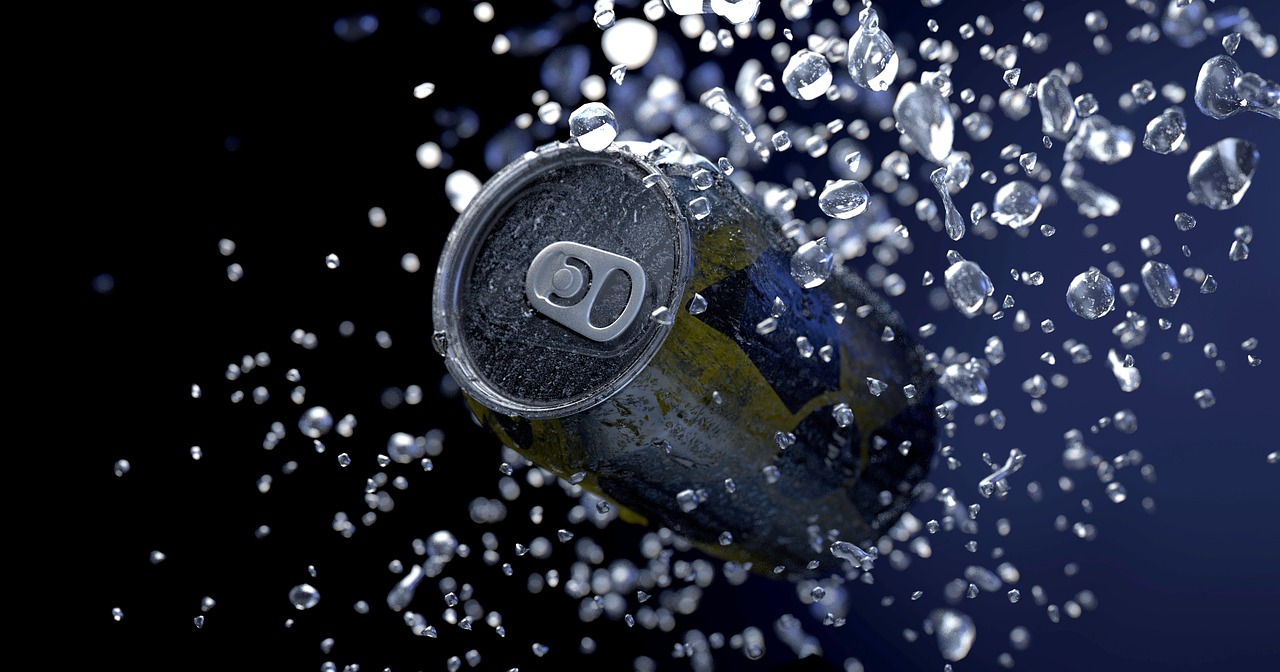 Energy drink can with water droplets, symbolizing taurine in soft drinks and its possible link to cancer growth — featured on DailySciTech.com