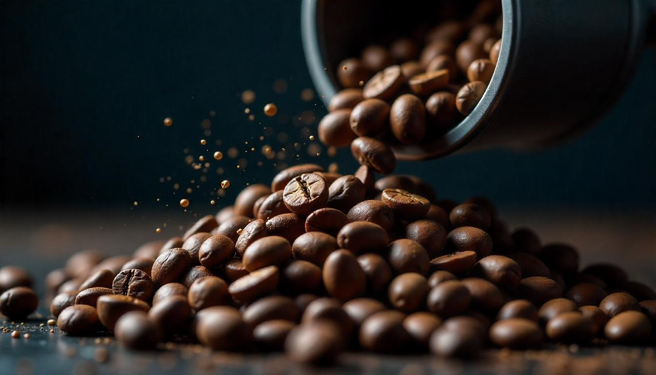 Illustration of caffeine molecules interacting with chromatin structures in a human cell