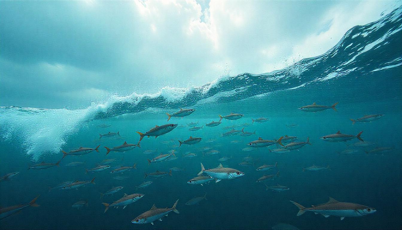 Fish swimming in 3D ladder formation